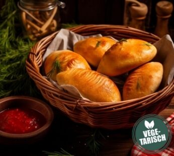 Pirozhki  mit  Weißkraut und Eiern